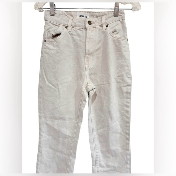 ROLLA'S High Rise Straight Jeans Cream - Picture 3 of 8